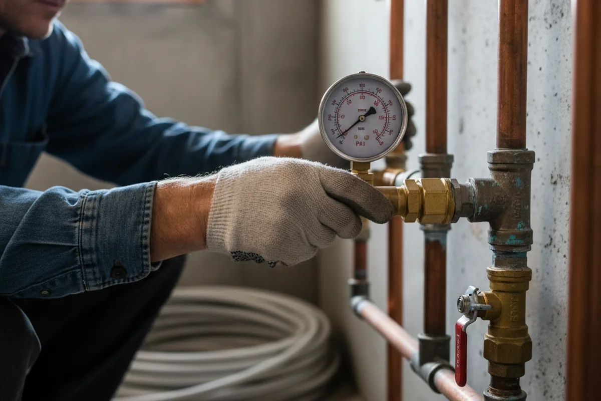 Pressure testing a repaired line during Water Line Repair in Still Pond